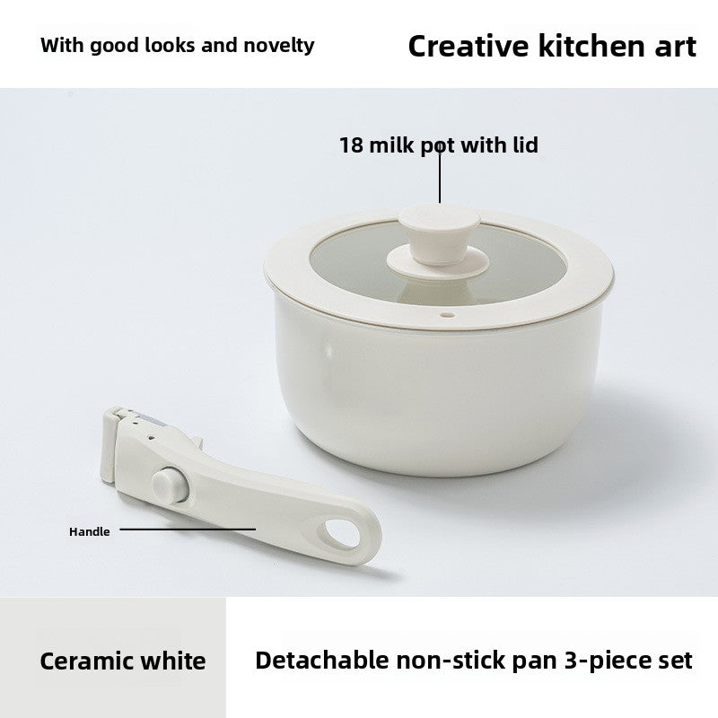 Handle detachable non-stick pan