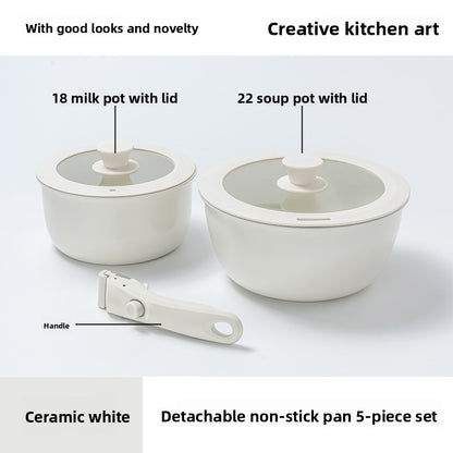 Handle detachable non-stick pan