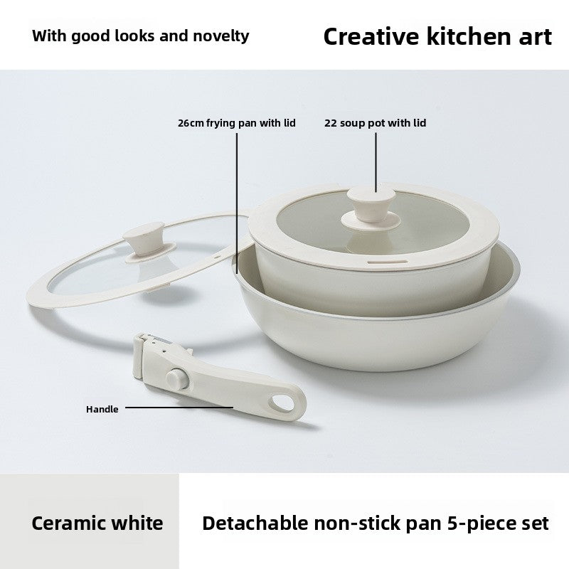 Handle detachable non-stick pan