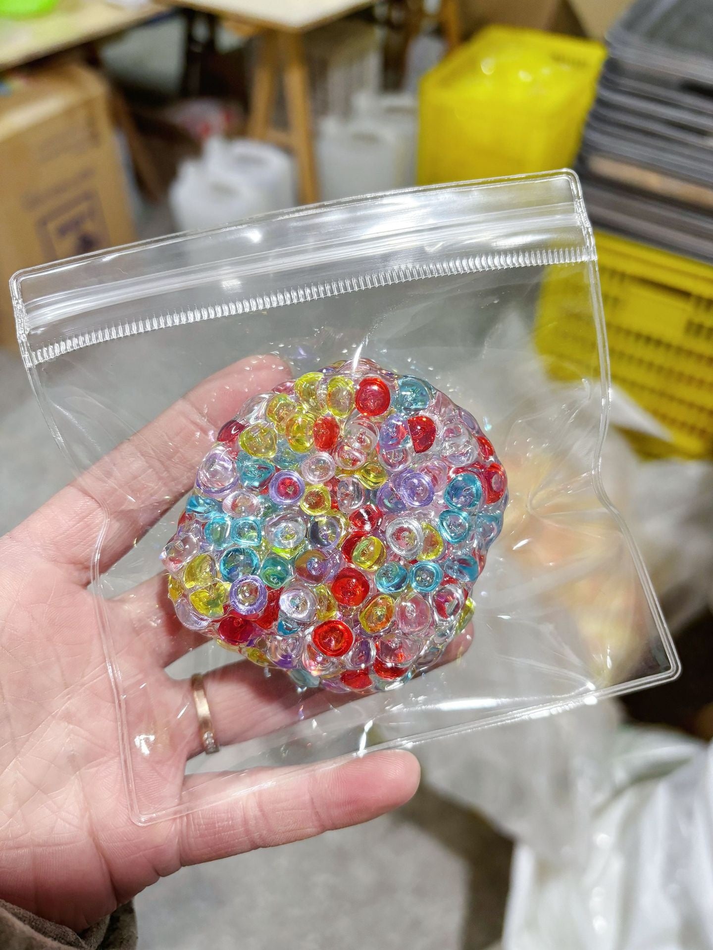 Handmade bead-stringing toy