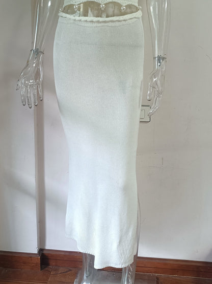 Handmade Beaded Tube Top and Long Skirt Set