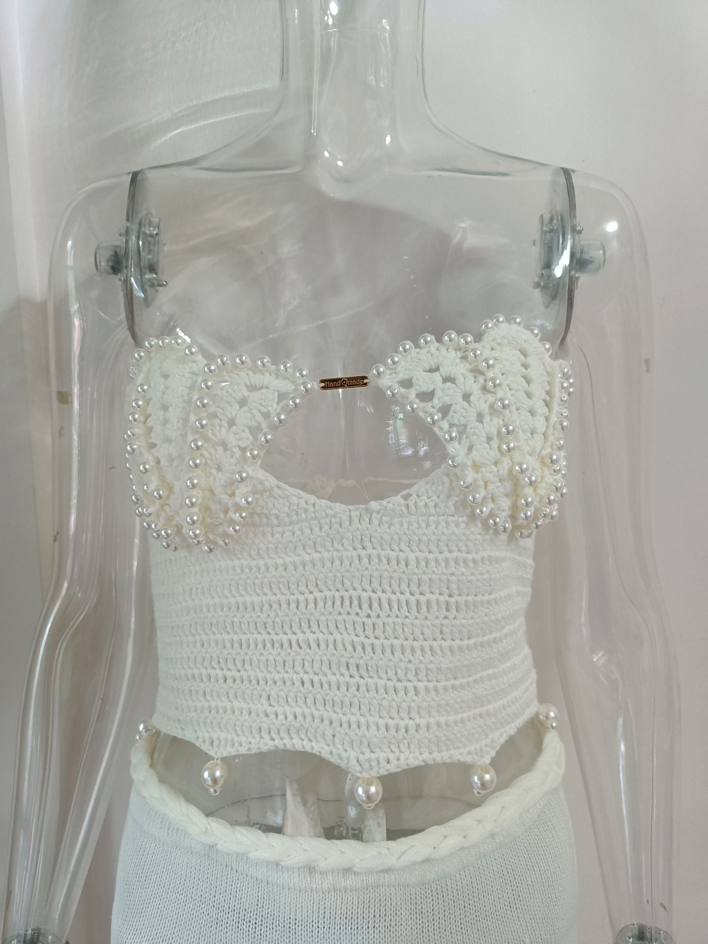 Handmade Beaded Tube Top and Long Skirt Set
