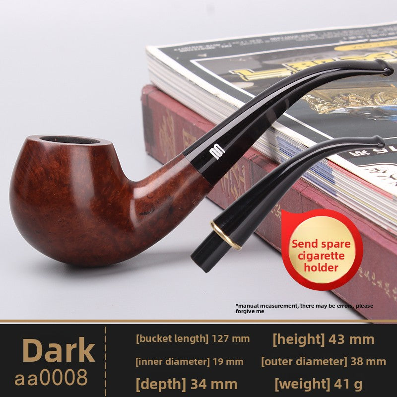 Handmade Briar Wood Smoking Pipe with Filter