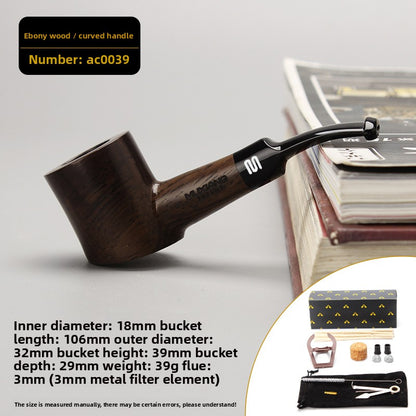 Handmade Briar Wood Smoking Pipe with Filter