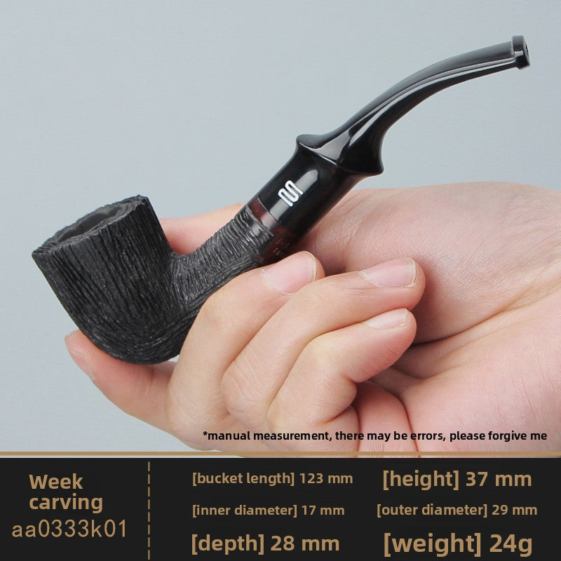 Handmade Briar Wood Smoking Pipe with Filter