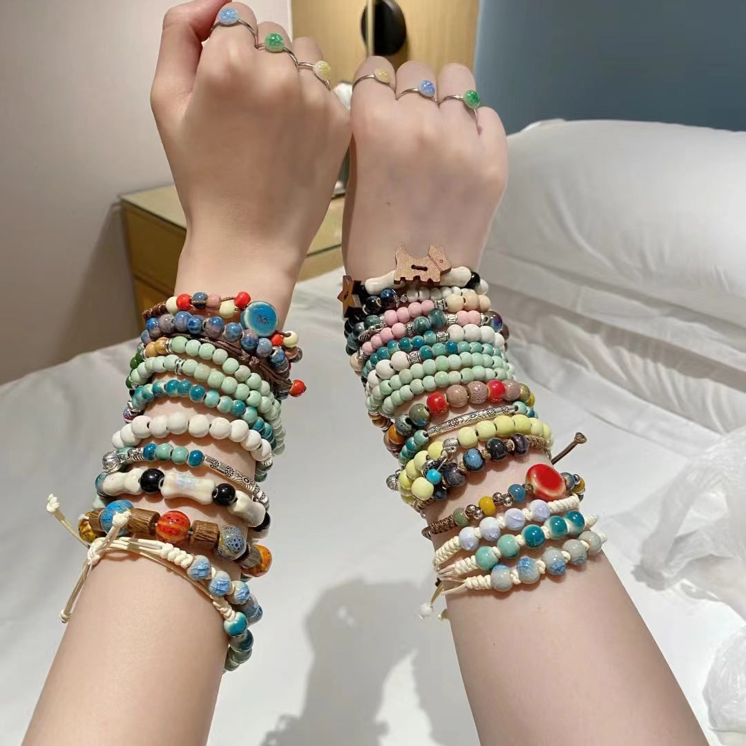 Handmade Ceramic Beads String