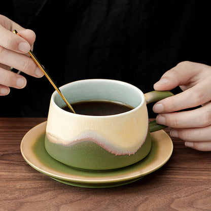 Handmade Ceramic Coffee Cup Set with Gift Box