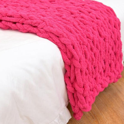 Handmade Chunky Yarn Blanket,