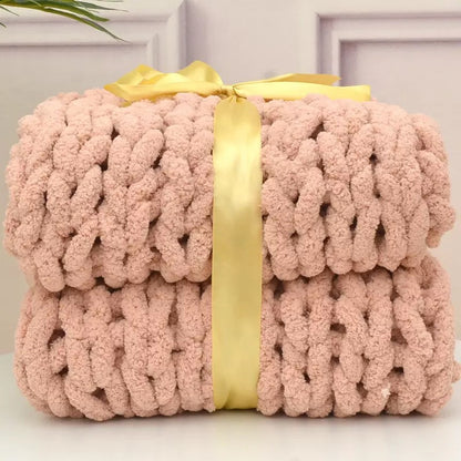 Handmade Chunky Yarn Blanket,
