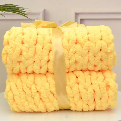Handmade Chunky Yarn Blanket,