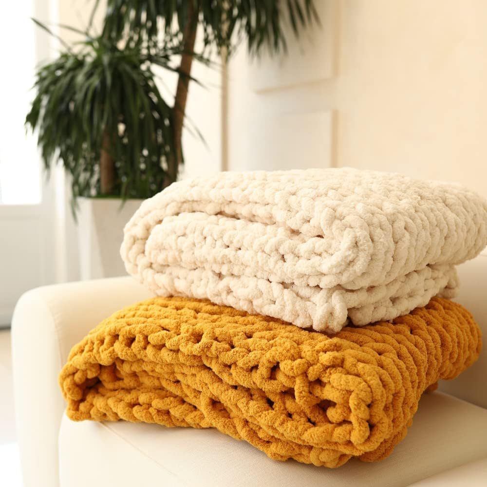 Handmade Chunky Yarn Blanket