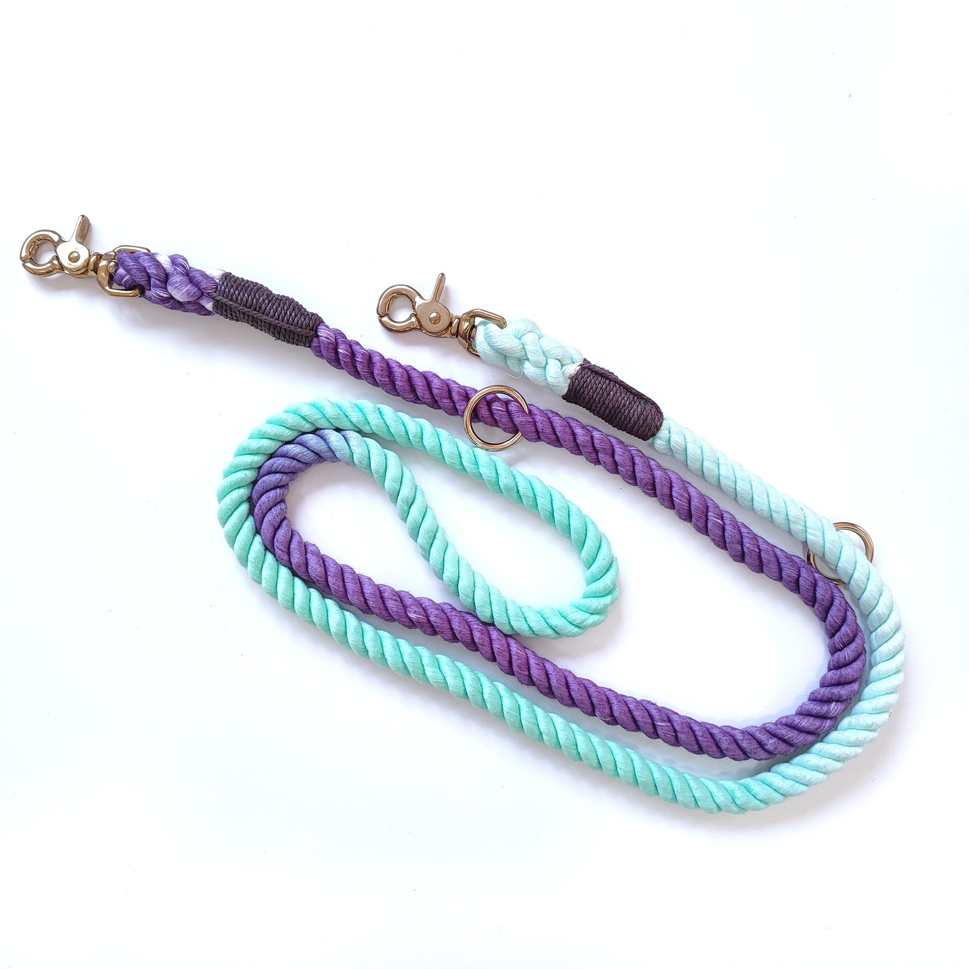 Handmade Cotton Braided Dog Leash with Copper Hook