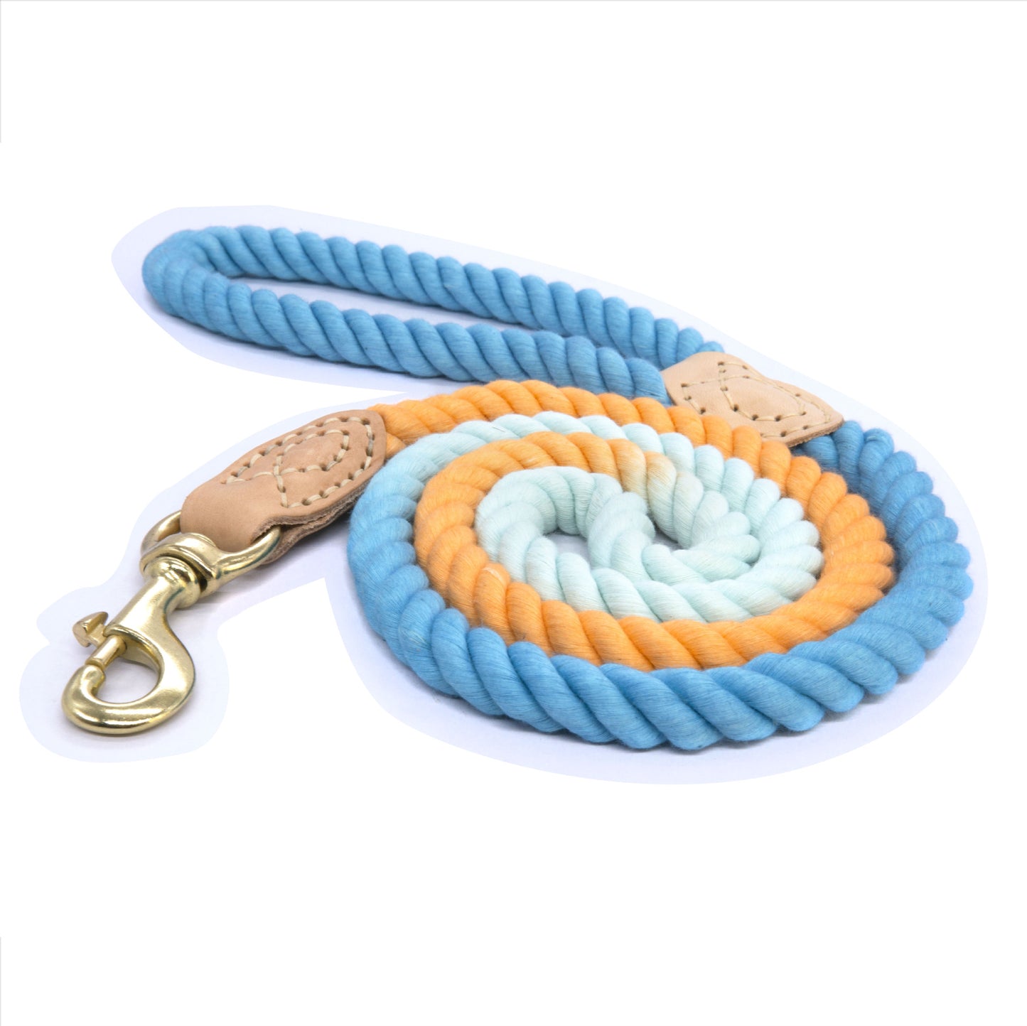 Handmade Cotton Braided Dog Leash with Copper Hook