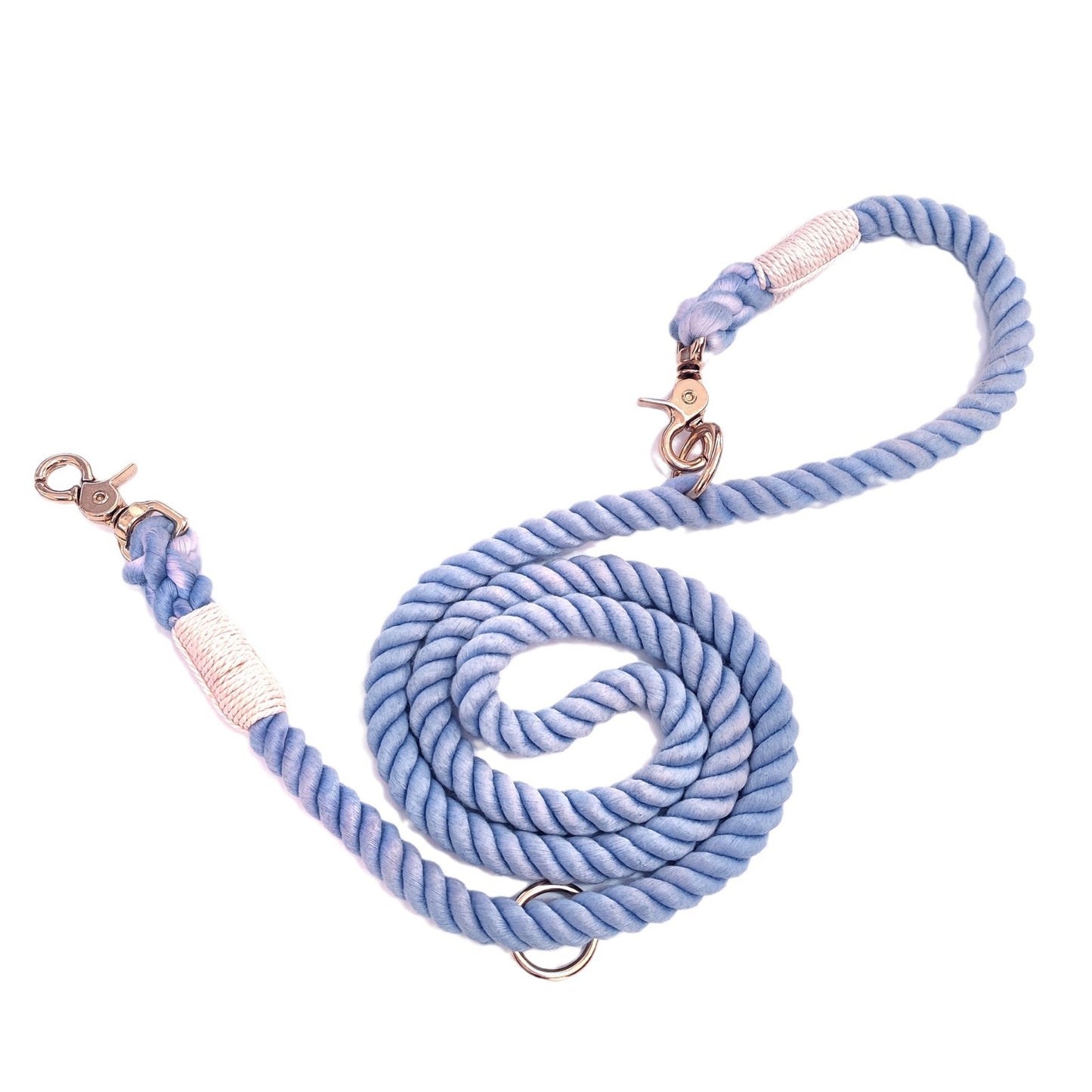 Handmade Cotton Braided Dog Leash with Copper Hook