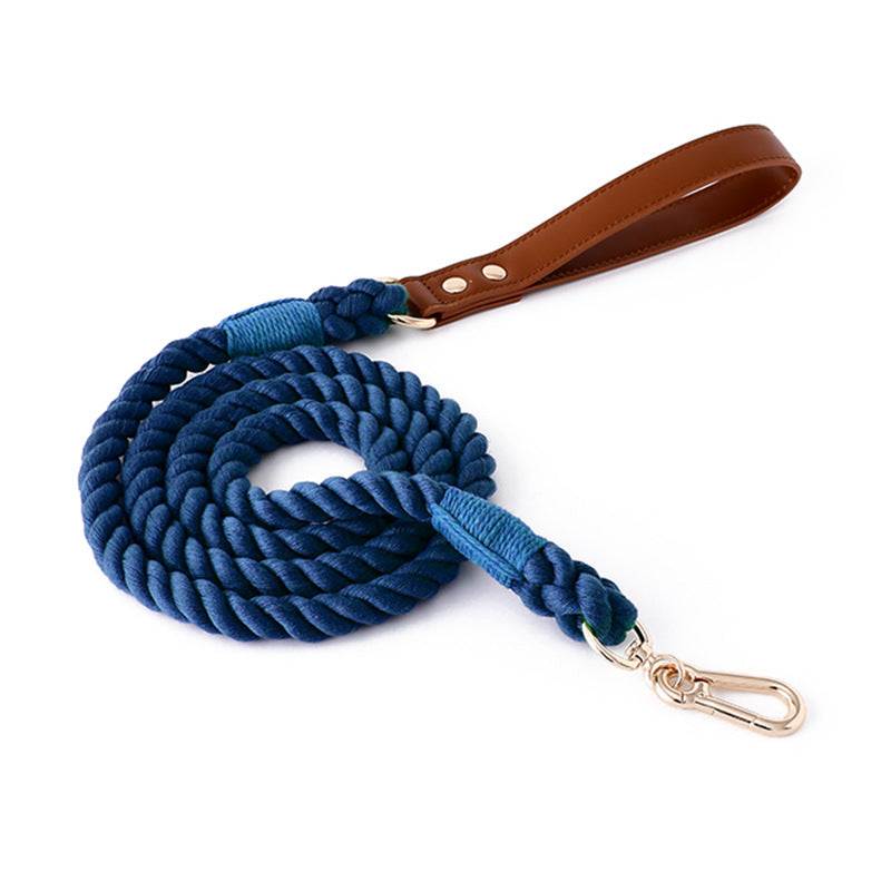Handmade Cotton Dog Collar and Leash Set