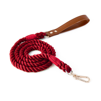 Handmade Cotton Dog Collar and Leash Set