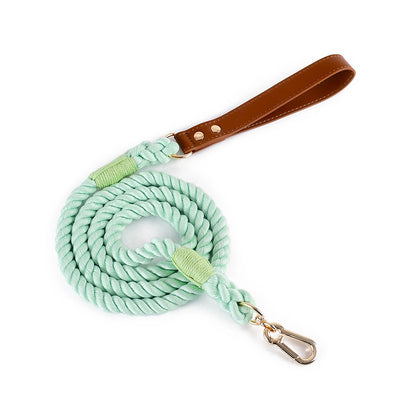 Handmade Cotton Dog Collar and Leash Set