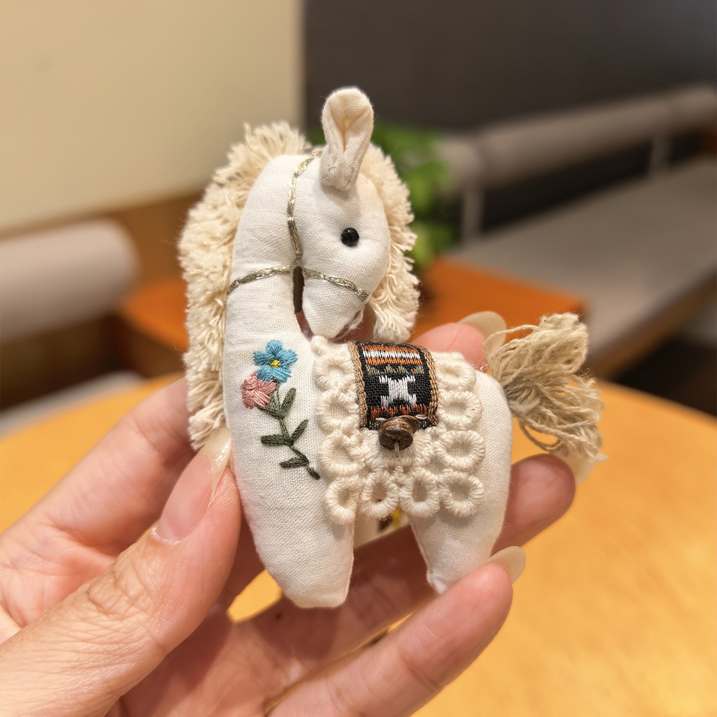 Handmade Cotton Linen Pony Bag Charm Accessory