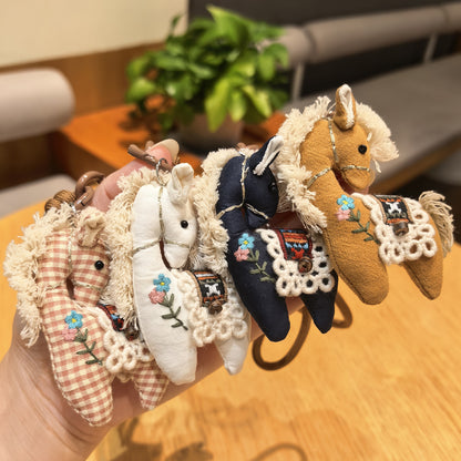 Handmade Cotton Linen Pony Bag Charm Accessory