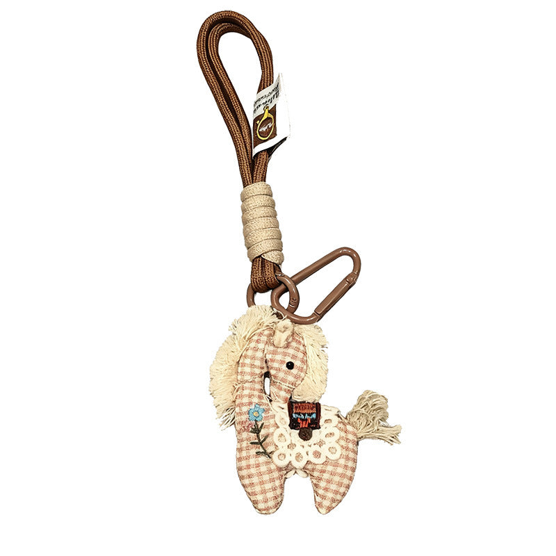 Handmade Cotton Linen Pony Bag Charm Accessory