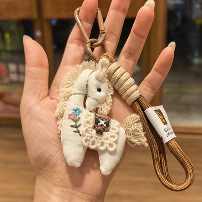 Handmade Cotton Linen Pony Bag Charm Accessory