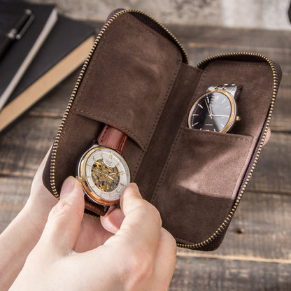 Handmade Cowhide Leather Watch Storage Box