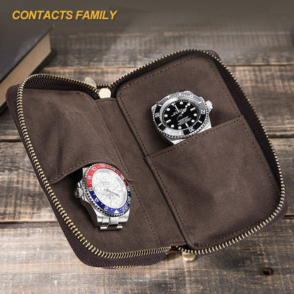 Handmade Cowhide Leather Watch Storage Box