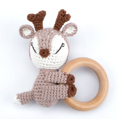 Handmade Crochet Animal Baby Rattle Teether