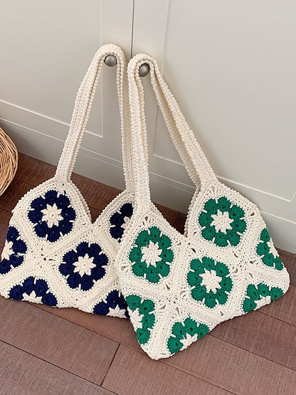 Handmade Crochet Cotton Rope Shoulder Bag