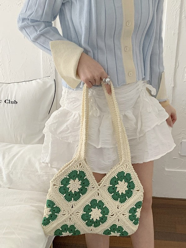 Handmade Crochet Cotton Rope Shoulder Bag