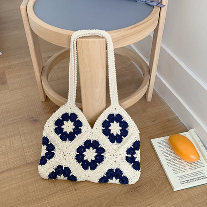 Handmade Crochet Cotton Rope Shoulder Bag