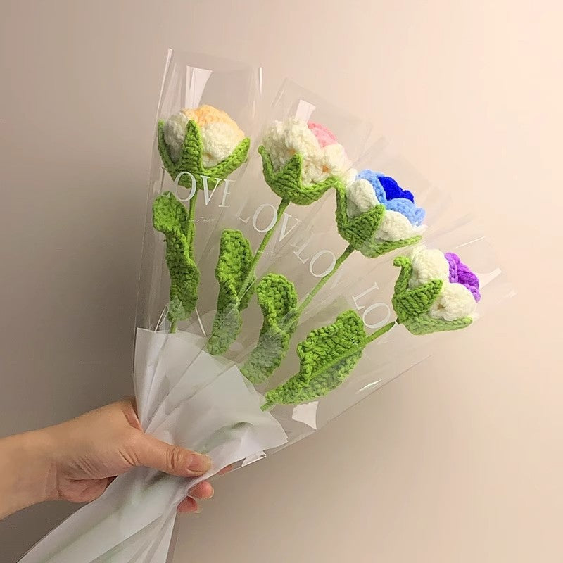 Handmade Crochet Cotton Rose Bouquet