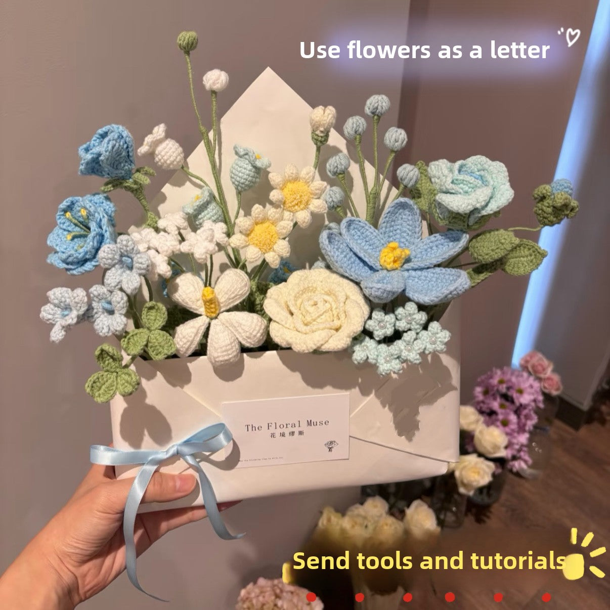 Handmade Crochet Floral Bouquet DIY Craft Kit