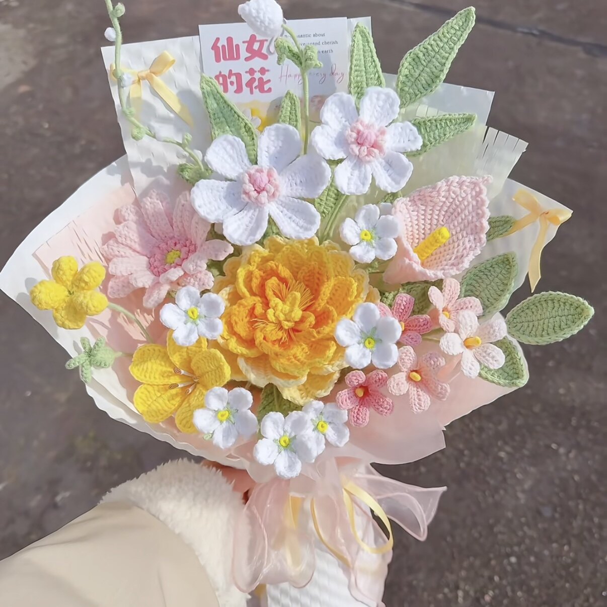 Handmade Crochet Floral Bouquet DIY Craft Kit