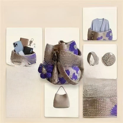 Handmade Crochet Flower Bag with Tassels