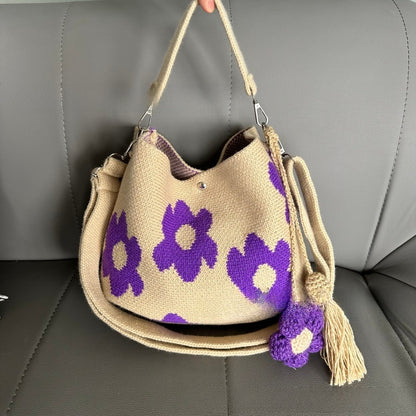 Handmade Crochet Flower Crossbody Bag