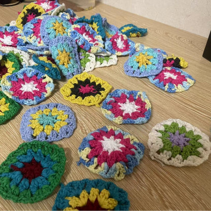 Handmade Crochet Flower Granny Square Coaster