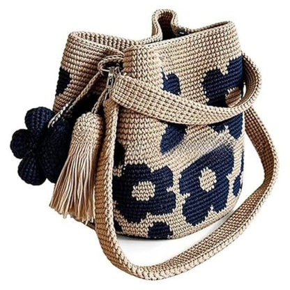 Handmade Crochet Flower Tote Bag