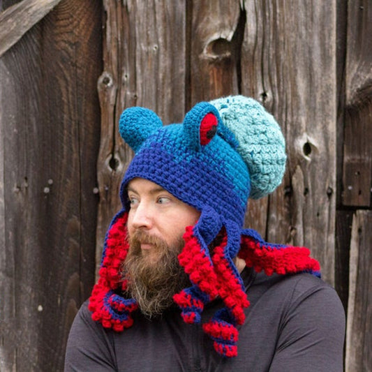 Handmade Crochet Octopus Beanie Hat