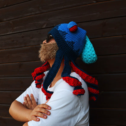 Handmade Crochet Octopus Beanie Hat