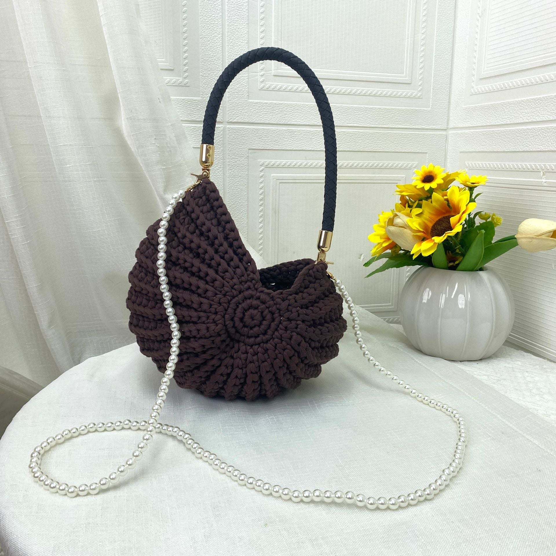 Handmade Crochet Shell Crossbody Bag