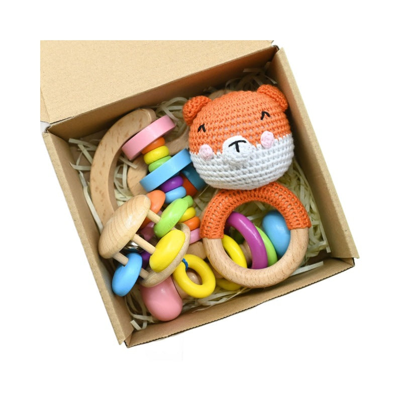 Handmade Crochet Wooden Animal Rattle
