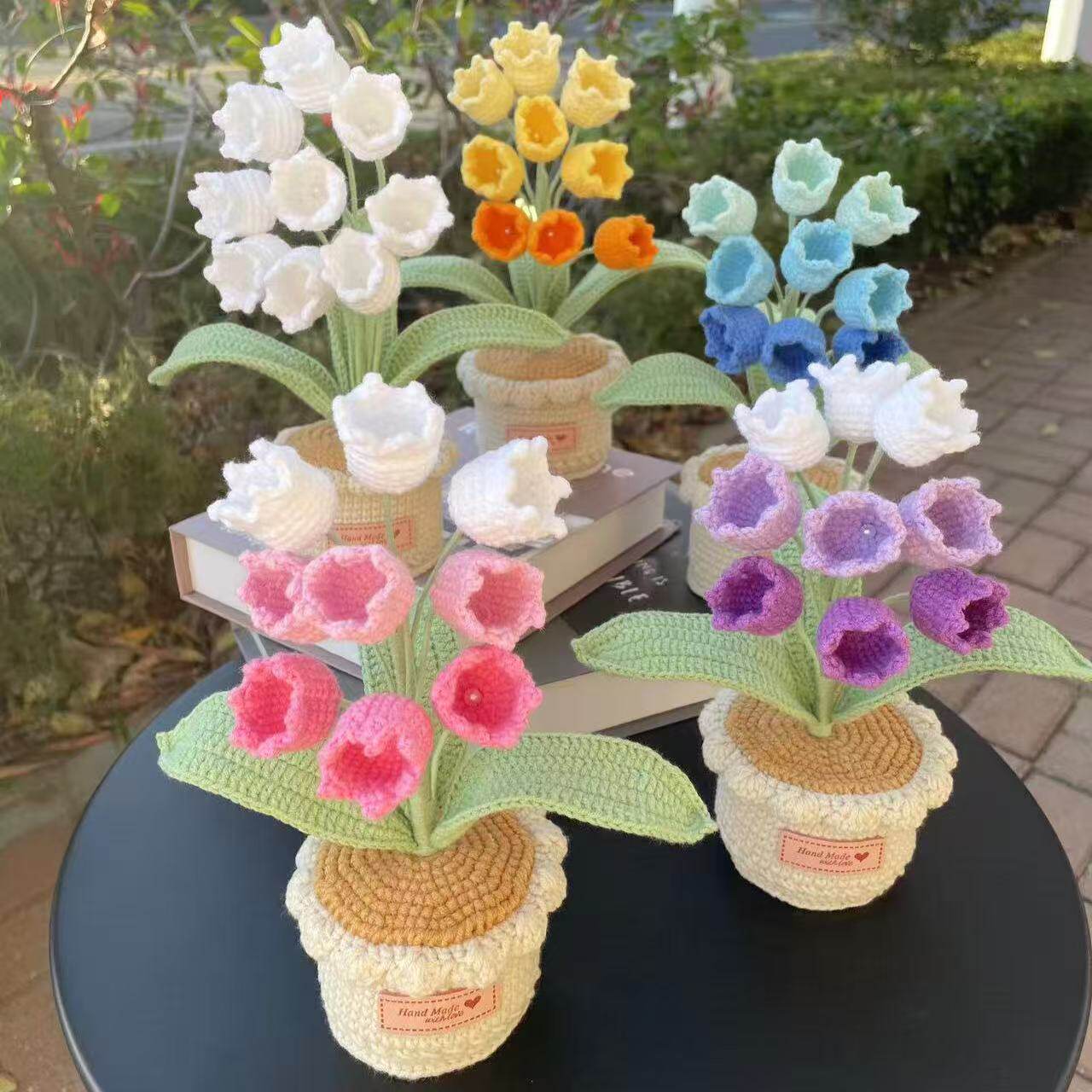 Handmade Crocheted Lily of the Valley Potted Decor
