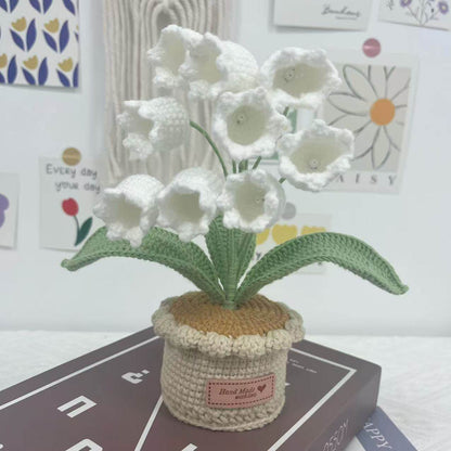 Handmade Crocheted Lily of the Valley Potted Decor