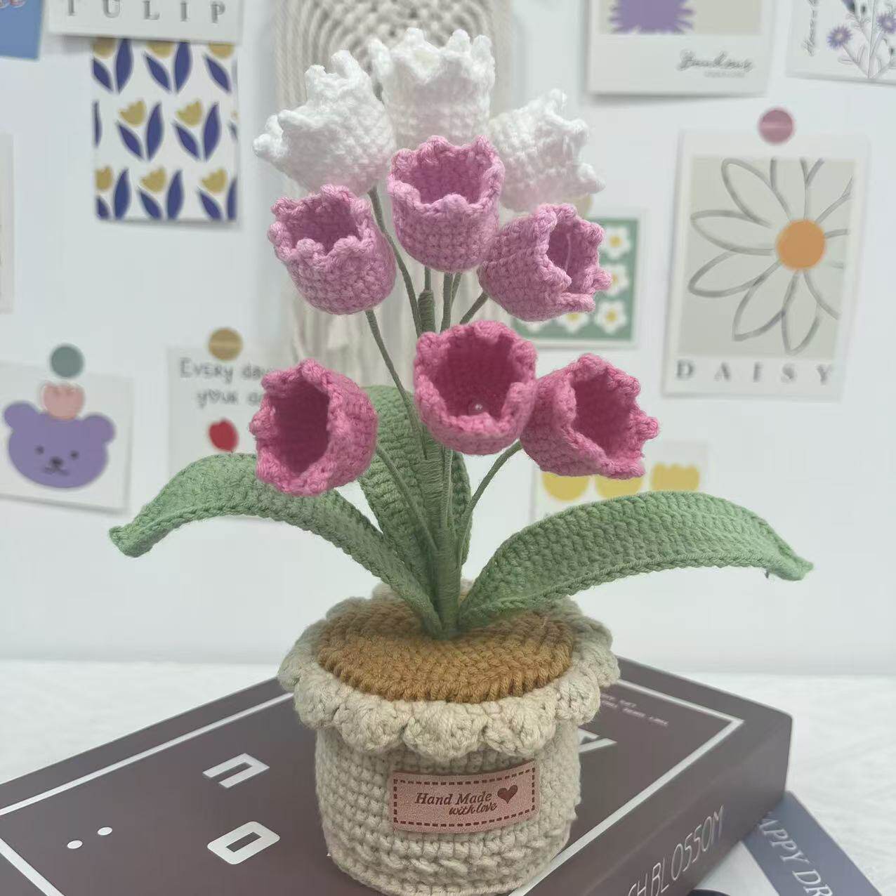 Handmade Crocheted Lily of the Valley Potted Decor