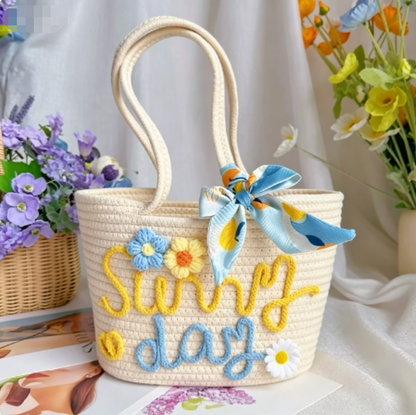 Handmade DIY Straw Tote Bag