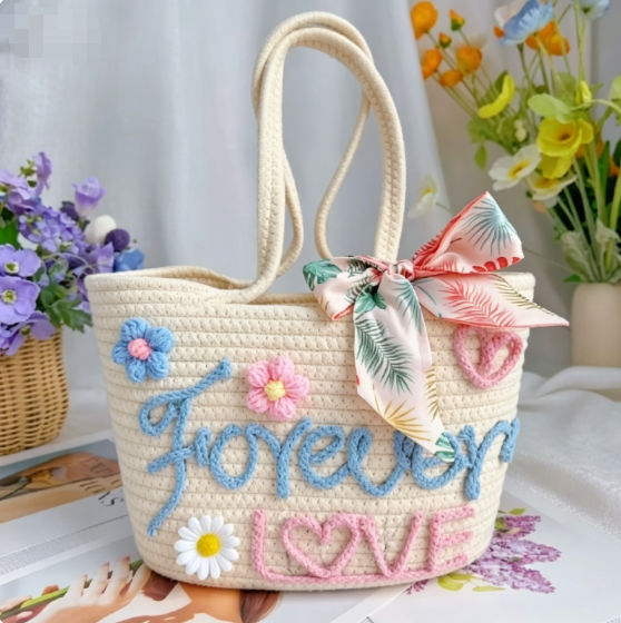 Handmade DIY Straw Tote Bag
