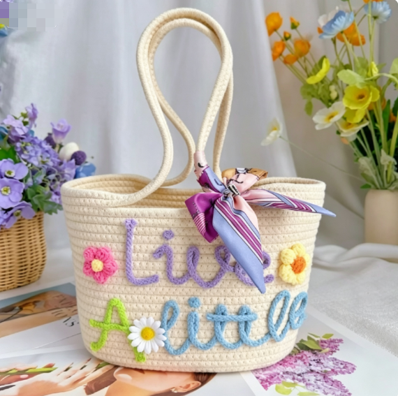 Handmade DIY Straw Tote Bag