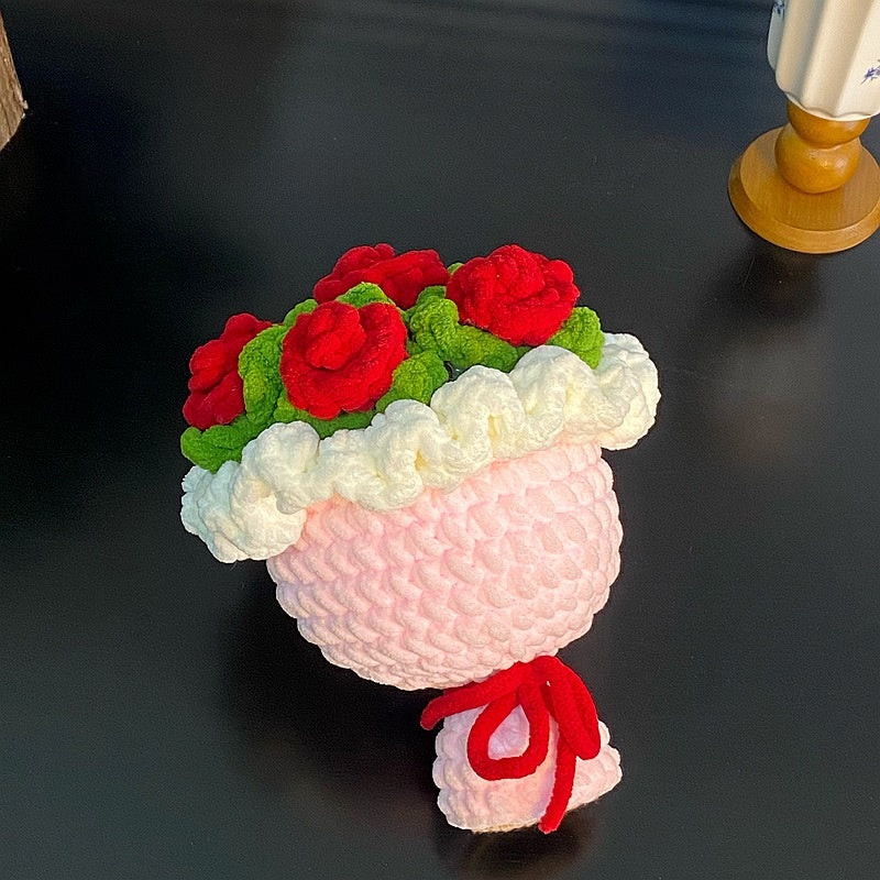 Handmade DIY woven rose bouquet