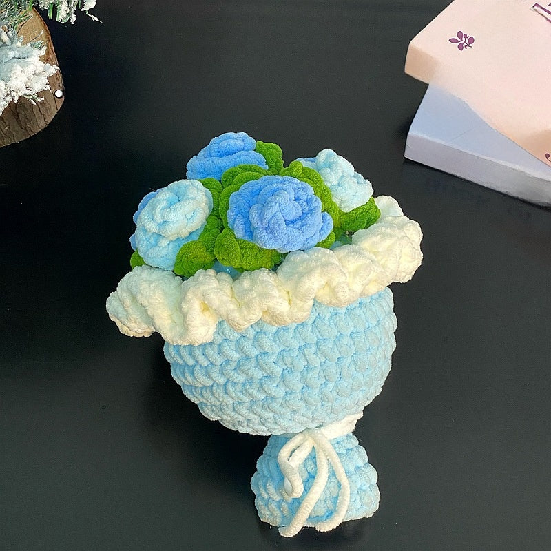 Handmade DIY woven rose bouquet